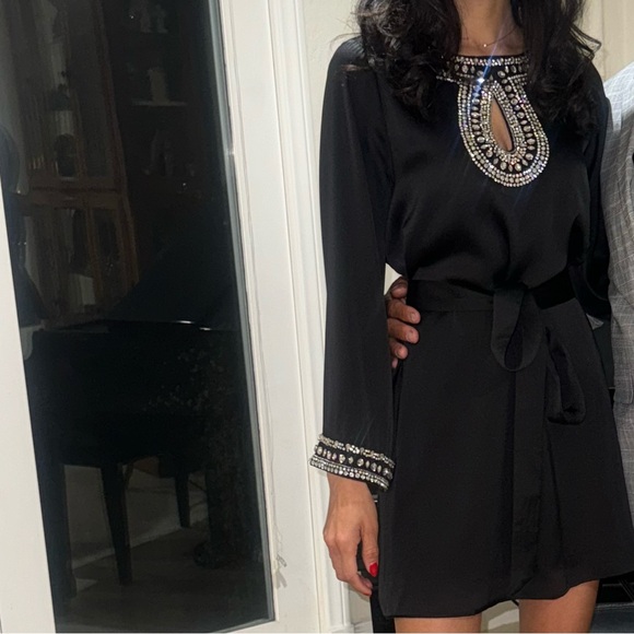 MISA Ivy Crystal mini dress size XS black - Picture 5 of 9